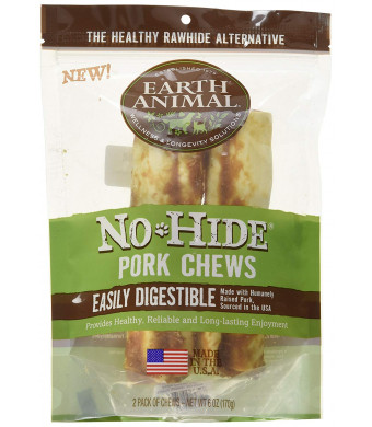Earth Animal No Hide Pork Chews 7-inch 2-pack Dog Treats