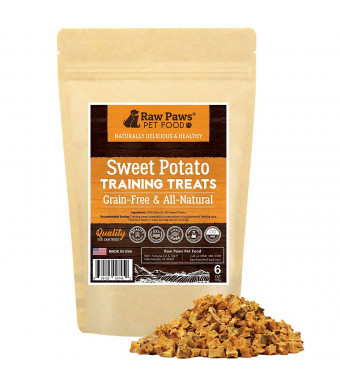 Raw Paws Pet Grain-Free Sweet Potato Training Treats for Dogs - Made in the USA - Vegetarian and Vegan Dog Treats - Natural Sweet Potato Dog Treats - Low Calorie, Gluten Free Puppy Training Treats