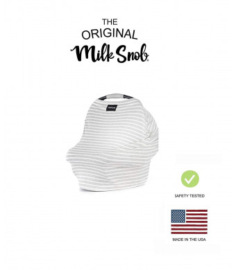 AS SEEN ON Shark Tank The Original Milk Snob Infant Car Seat Cover and Nursing Cover Multi-Use 360 Coverage Breathable Stretchy"Heather Stripe"