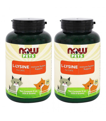 NOW Pets L-Lysine for Cats Powder, 8 oz, Pack of 2