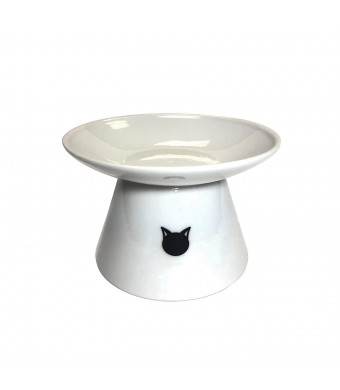 Binkies Pet Supply Elevated Cat Bowl - Raised Porcelain Dish - Perfect for Wet and Dry Cat Food