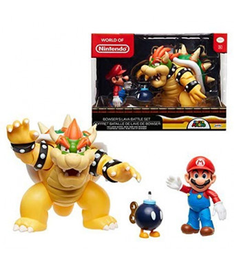 World of Nintendo New 2018 Mario Vs. Bowser Diorama Gift Set - 3 Figure Pack Action Figure Pack