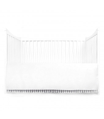 Tadpoles Microfiber Crib Skirt with Tassel, White