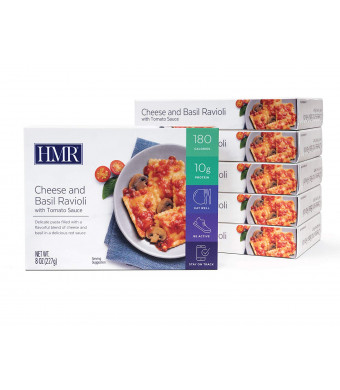 HMR Cheese and Basil Ravioli with Tomato Sauce Entree, 8 oz. Servings, 6 Count
