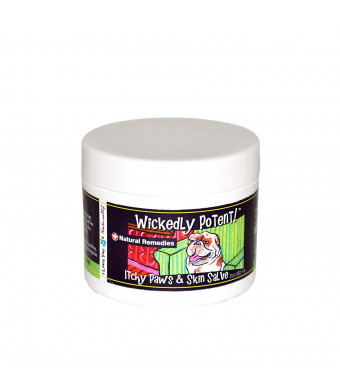 PawFlex Wickedly Potent All Natural Dog and Pet Itchy Paws and Skin Salve First Aid Itch Relief Herbal Balm Holistic Healing Remedy Allergies, Hot Spots, and Fungal Infections