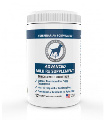 Brand New! Advanced Milk Rx Supplement | VETERINARIAN-GRADE Dog Milk Powder Enriched w/ Colostrum | Used as Nutritious Puppy Milk Formula AND Nourishment for Pregnant, Lactating and Aging Dogs |12 oz