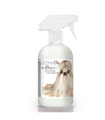 The Blissful Dog Shine-On + Sheen Coat Spray, All Natural Leave in Conditioner and Detangler for Your Dog
