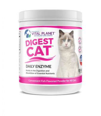 Vital Planet Digest Cat - Digestive Support for Cats - Powerful Digestive Enzyme Blend for Cats - 75 Grams 30 Scoops