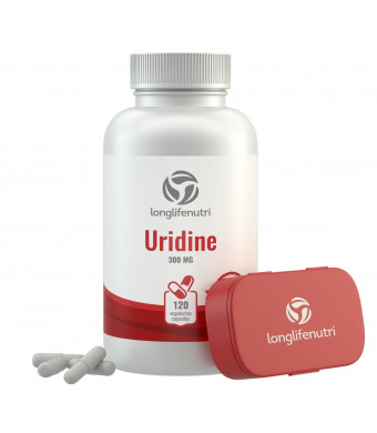Uridine Monophosphate 300mg - 120 Vegetarian Capsules | Made In Usa | Choline Enhancer | Supports Cholinergic Brain and Memory Function | Helps Synapses Growth | 300 mg Pure Powder Pills Complex Formula