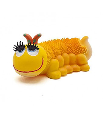 Sensory Caterpillar Dog Toys. 100% Natural Rubber (Latex). Lead-Free and Chemical-Free. Complies to Same Safety Standards as Children's Toys. Soft and Squeaky. Best Dog Toy for Medium Dogs.