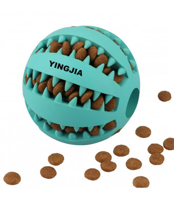 YINGJIA Dog Toy Ball, Nontoxic Bite Resistant Toy Ball for Pet Dogs Puppy Cat, Dog Food Treat Feeder Tooth Cleaning Ball,Dog Pet Chew Tooth Cleaning Ball Pet Exercise Game Ball IQ Training ball