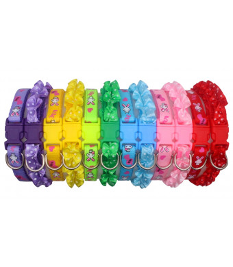 YOY 12 pcs/set Soft Nylon Puppy Whelping ID Collars - Adjustable Reusable Washable Baby Dog ID Bands Pet Identification for Breeders, Neck 8" - 14"