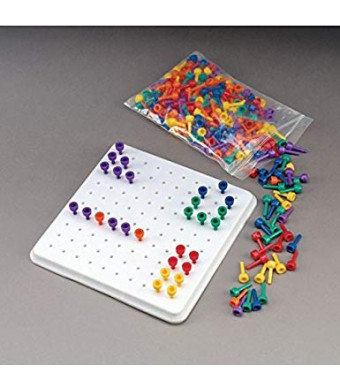 Sammons Preston Multi-Colored Beaded Pegs, 300 Multi-Colored Pegs, Cognitive Exercise Game for Training Coordination, Perception, and Motor Sensory Control, Ideal for Young Children