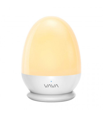 VAVA VA-CL006 Night Lights for Kids, ABS Baby Night Light with Touch Control and Timer Setting - Warm White Bedside Lamp for Breastfeeding, White