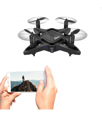 UniDargon T911W Vga WiFi Transmission Foldable RC Drone for Kids with Altitude Hold Mode, Four-Axis One Key Take Off Landing and Headless Mode Easy Fly Steady for Beginners (Black) (Bk1)