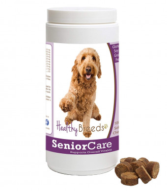 Healthy Breeds Senior Care Soft Chews - Vet Formulated to Support Overall Vitality - Over 200 Breeds - Tasty Chicken Flavor - Grain Free - 100 Chews