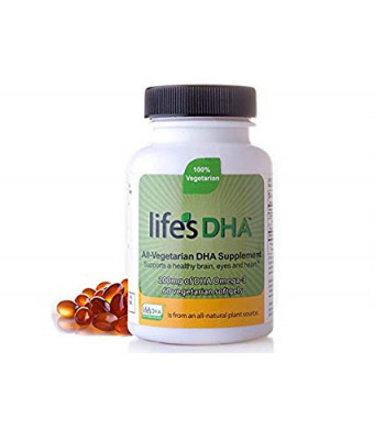 Life's DHA All-Vegetarian DHA Dietary Supplement | Supports a Healthy Brain, Eyes and Heart* | 100% Vegetarian | From All-Natural Plant Source | 200 mg of DHA Omega-3 | 60 Softgels