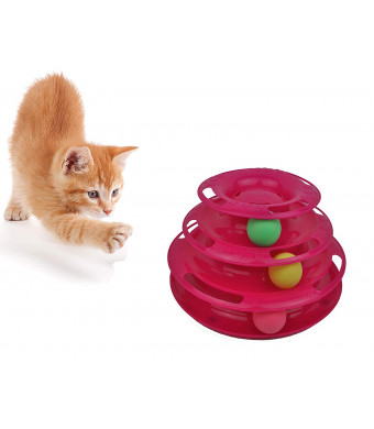 Purrfect Feline Titan's Tower - New Safer Bar Design, Interactive Cat Ball Toy, Exerciser Game, Teaser, Anti-Slip, Active Healthy Lifestyle, Suitable for Multiple Cats