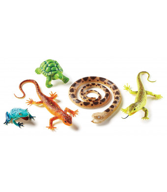 Learning Resources Jumbo Reptiles and Amphibians I Tortoise, Gecko, Snake, Iguana, and Tree Frog, 5 Animals