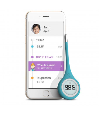 Kinsa QuickCare Smart Digital Thermometer for Baby, Kid, Toddler and Adult - Oral, Armpit, Rectal Use - FDA Approved, Pediatrician Recommended for Professionally Accurate Fever Tracking (termometro)