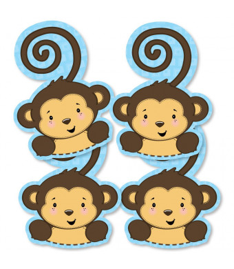 Blue Monkey Boy - Monkey Decorations DIY Baby Shower or Birthday Party Essentials - Set of 20