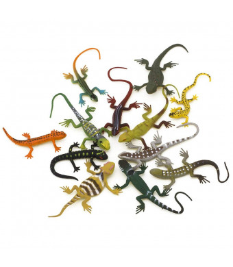 Kvvdi 12pcs 5 Inch Colorful Fake Lizards Action Figure for Reptile Party Supplies Toy