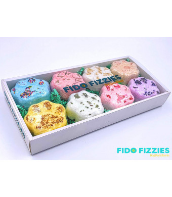 Fido Fizzies Luxury Bath Bombs For Dogs Variety Dog Gift Pack - Assortment Of EIGHT (8) Of Our Most Popular Individual Dog Bath Bomb Varieties