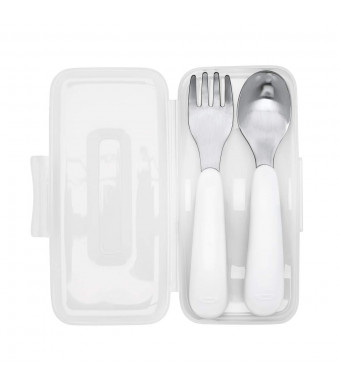 OXO Tot On-The-Go Fork/Spoon Set with Carrying Case, Teal