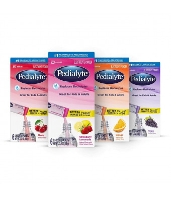 Pedialyte Electrolyte Powder, Variety Pack, Electrolyte Hydration Drink, 6 Count (Pack of 4)