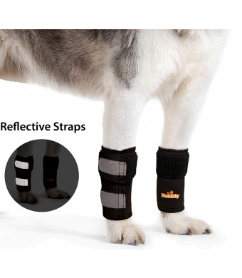 Pair of NeoAlly Dog and Cat Front Leg Braces Carpal Support with Safety Reflective Straps for Front Hock Joint, Cruciate Ligament, Wound Healing and Loss of Stability from Arthritis - 3 Colors (Pair)