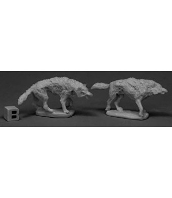 Reaper Miniatures Dread Wolves (2) 77533 Bones Unpainted RPG DandD Figure