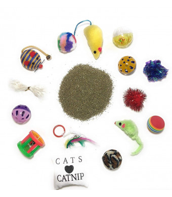 Jamboree Cat Toys Set - Variety Pack and Catnip - Perfect Toys for Your Cats Including Crinkle Balls, Mice, Teaser and More - Wonderful Toys for your Happy Cat