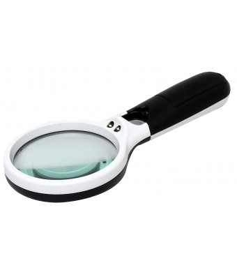 Magnified 3 X 45X 3 LED Light Handheld Magnifier Reading Magnifying Glass Lens Loupe Hobbyists Everyday Use
