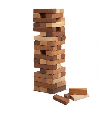 REFINERY AND CO. Wood Block Stacking Game, Includes 54 Pieces, Adds An Elegant, Classic Touch To The Playroom, Builds Hand Eye Coordination In Children, Great For Parties Or Family Gatherings