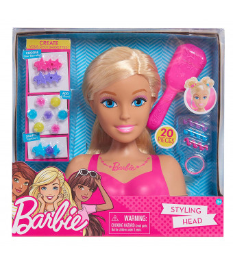 Barbie Small Styling Head- Blonde, Medium, Pink