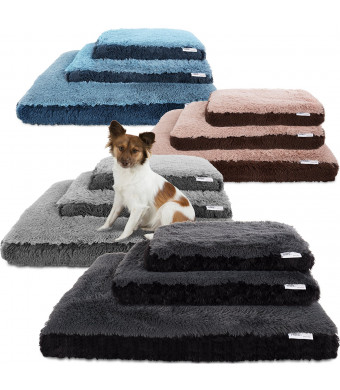 Paws and Pals Dog Bed for Pets and Cats - Bolster Foam Deluxe Bedding Cuddler Lounger Two-Toned Design for Travel, Home and Crate