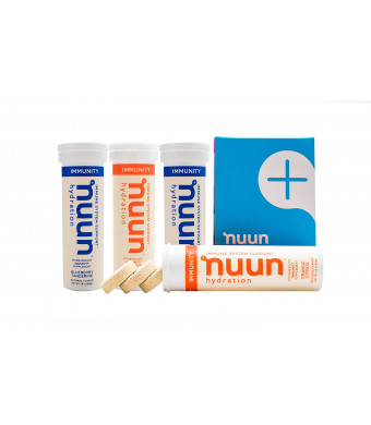 Nuun Immunity: Zinc, Turmeric, Elderberry, Ginger, Echinacea, and Electrolytes for an Anti-Inflammatory and Antioxidant Boost in Immune Support, Blueberry Tangerine/Orange Citrus Mixed 4-Pack