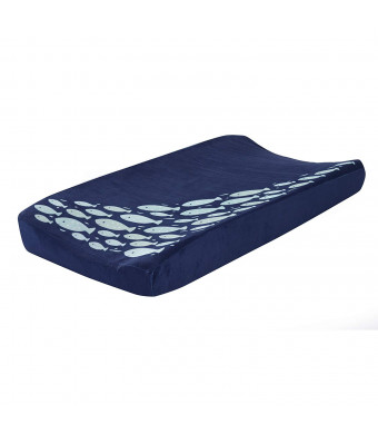 Lambs and Ivy Oceania Diaper Changing Pad Cover - Blue Fish