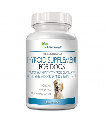 Nutrition Strength Thyroid Supplement for Dogs, Natural Support for Hypothyroidism in Dogs with Organic Bladderwrack, Promotes Normal Function of Endocrine and Enzyme Systems, 120 Chewable Tablets
