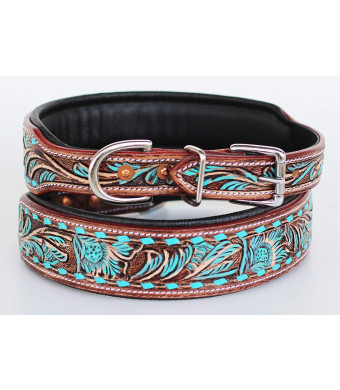 Dog Puppy Collar Cow Leather Adjustable Padded Canine 6087
