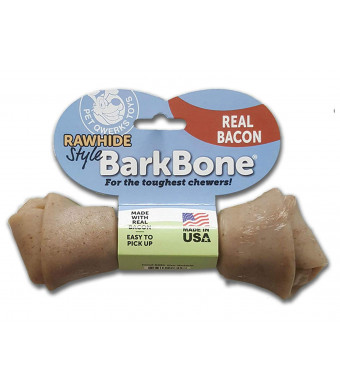 Pet Qwerks Real Bacon and FDA Compliant Nylon Rawhide Style Dog Chew Toy, Massive Bone for Heavy Duty CHEWERS! (Made in USA)