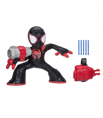 Spider-Man E2842 : Into The Spider-Verse Shockstrike Mile Morales Super Hero Electronic Action Figure Toy