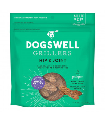 DOGSWELL 100% Grilled Meat Treats for Dogs, Made in The USA with Glucosamine, Chondroitin and New Zealand Green Mussel for Healthy Hips