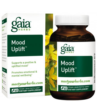 Gaia Herbs Mood Uplift Liquid Capsules, Plant-Based Mood Support Supplement, Promotes a Positive Sunny Mood with St. John's Wort, Ginkgo Biloba, Gotu Kola and Rosemary, 60 Count