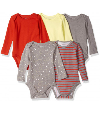 Hanes Ultimate Baby Flexy 5 Pack Long Sleeve Bodysuits