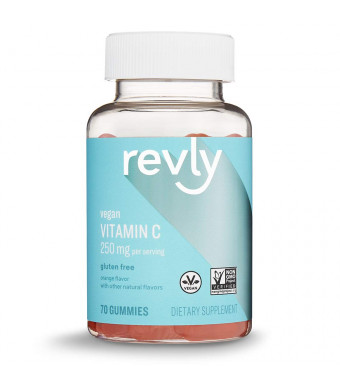 Amazon Brand - Revly Vitamin C, 250 mg per Serving (2 Gummies), 70 Gummies, Vegan, Non-GMO