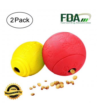 AD Treat Ball - Interactive Dog Toys - Non-Toxic and Durable Rubber Treat Food Dispenser IQ Ball for Pet Puppies and Cat Chasing Chewing Playing