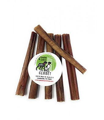 Sancho and Lola's 6-Inch Bully Sticks for Dogs Made in USA - Gourmet Beef Pizzle Beef Dog Chews No Antibiotics No Growth Hormones (See All Package Options)