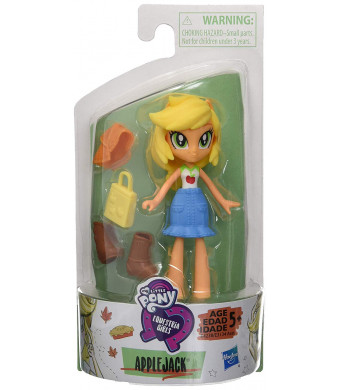 My Little Pony Equestria Girls Fashion Squad Applejack 3-inch Mini Doll with Removable Outfit, Boots, and Accessory, for Girls 5+