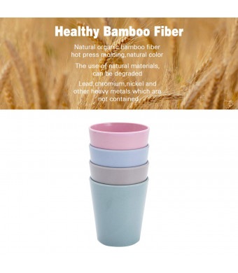 4pcs Bamboo Kids Cups for Baby feeding, Non Toxic and Safe Toddler cups for DrinkingEco-Friendly Tableware for Baby Toddler Kids Bamboo Kids Dinnerware sets03